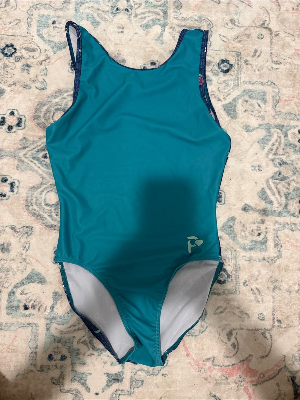 Girls' Teal Athletic One-Piece Swimsuit